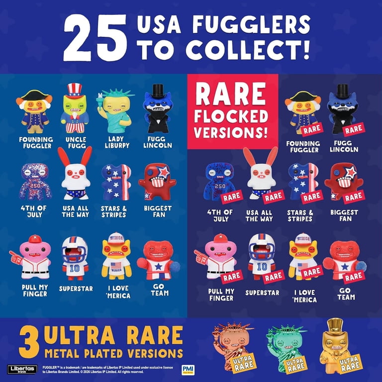 Fuggler USA 250 Anniversary Collectible Figures 5 Pack Deluxe Box