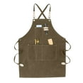 thumbnail image 4 of YAOMOBB Vintage Haircut Chef Apron Work Apron with Pocket Design Comfortable Faux Leather Shoulder Strap Good Air Permeability for Classifying Small Items, 4 of 7
