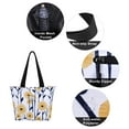 thumbnail image 6 of HAWEE Tote Bag with Zipper for Women with Bottle Pockets Heavy Duty Casual Anti-water Cloth Shoulder Handbag PVC Padded, Dandelion, 6 of 7