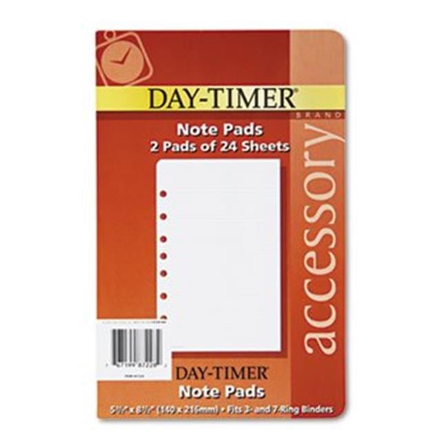 Acco / DayTimers, Inc. 87228 Lined Note Pads for Organizer, 51/2 x 8