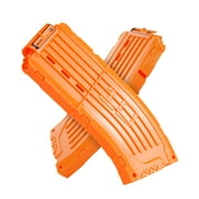 EKIND 10 Darts Banana Curved Clips Compatible with Nerf Elite Magazines - Quick Reload Soft Dart Ammo Clip for Nerf Toy Guns (Orange, 2Pcs)