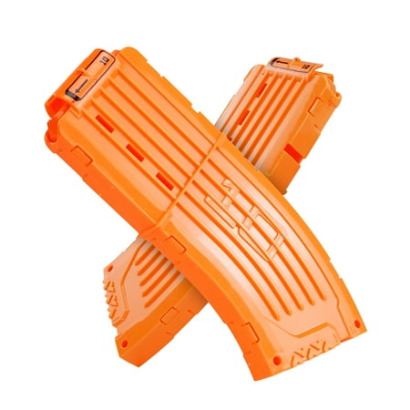 EKIND 10 Darts Banana Curved Clips Compatible with Nerf Elite Magazines - Quick Reload Soft Dart Ammo Clip for Nerf Toy Guns (Orange, 2Pcs)