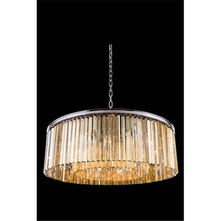 

Elegant Lighting 1208G43PN-GT-RC 43.5 Dia. x 13.5 H in. Sydney Pendent Lamp - Polished Nickel- Royal Cut Golden Teak Crystals