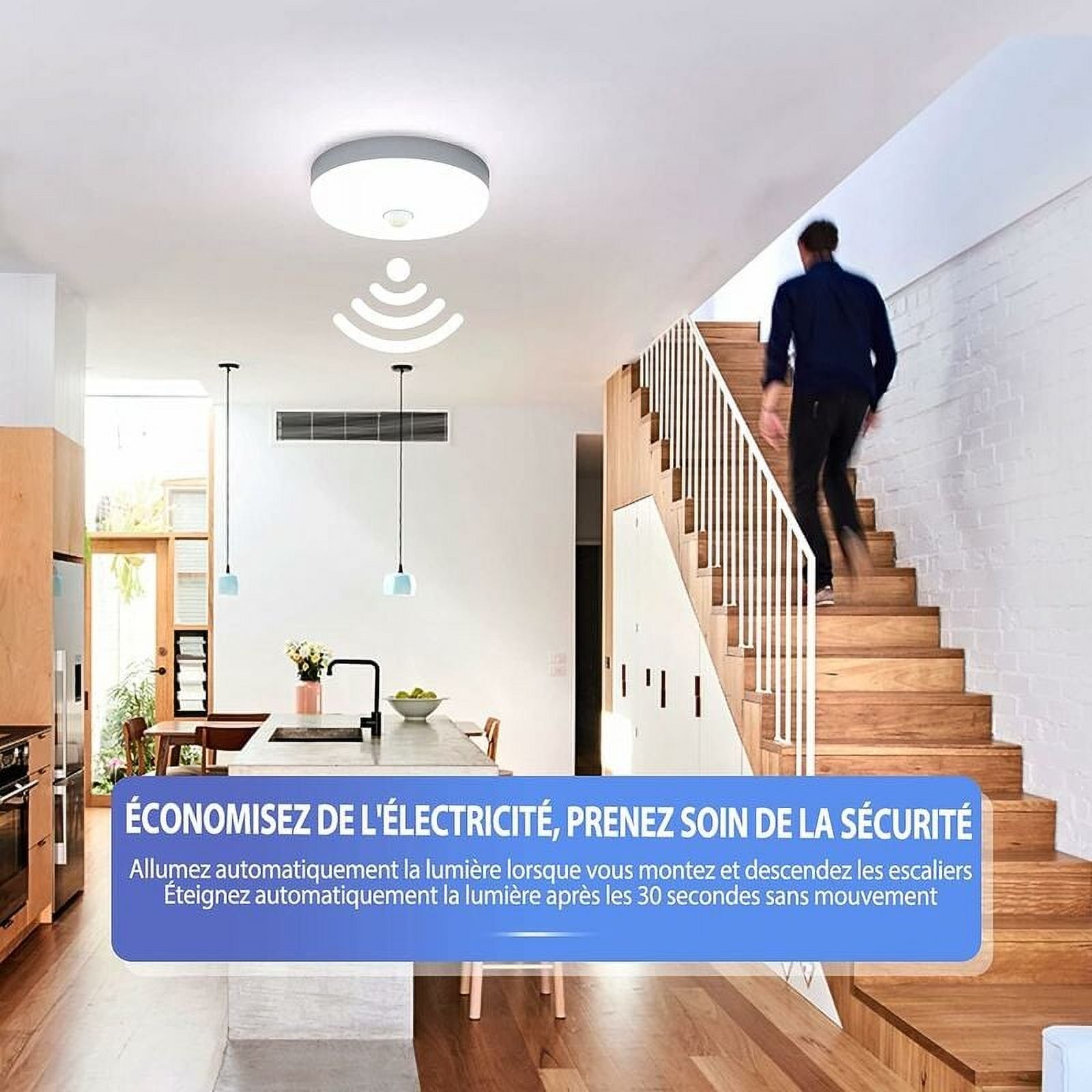 Rechargeable Battery Motion Sensor Light, Wireless Ceiling Light with Warm Color Light for Hallway Closet Bedroom, Stick-On Installation Easy Setup