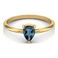 thumbnail image 2 of London Blue Topaz 6x4mm Pear Shape 925 Sterling Silver Gold Vermeil Valentines Day Gifts Ring, 2 of 4