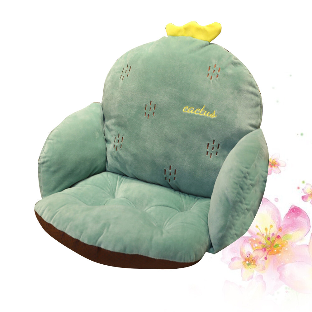 Office Chair Cushion Back Support Cushion Integrated Recliner Backrest  Cushion Plush PP Cotton Back Support Office Chair Sofa CushionPea Green