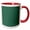 Red/White, variant on 3drose, Image of Sample Square of Muted Light Forest Green for 2022, 11oz Two-tone Green Mug