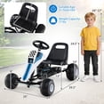 thumbnail image 3 of Gymax Pedal Go Kart for Kids 4-Wheel Ride On Toy w/ Steering Wheel & Safe Handbrake White, 3 of 10