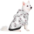 thumbnail image 2 of Fotbe Poodle Dog Print Small Dog Sweater Hoodies Pet Grey Hooded Soft Fleece Sweatshirts with Pocket Fall Winter Puppy Cat Sweaters Warm Clothes-X-Small, 2 of 7