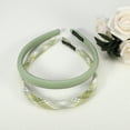 thumbnail image 5 of Unique Bargains 2 Pcs Artistic Plaid Headbands Fashion Anti Slip Hair Accessories for Women Green 0.67" Wide, 5 of 7
