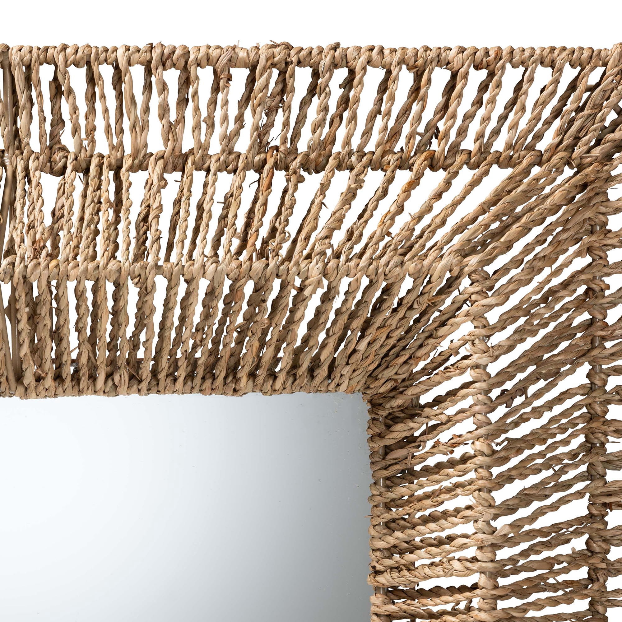 bali & pari Collice Seagrass BOHO Mirror, Natural Brown