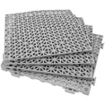thumbnail image 1 of 12 Pack 12" x 12" Interlocking Rubber Bathroom Flooring Tiles Non-Slip Splicing Waterproof Mat Modular Interlocking Cushion Mat for Drain, Deck, Pool, Patio, Balcony, Shower, Kitchen, Yard (Gray), 1 of 4