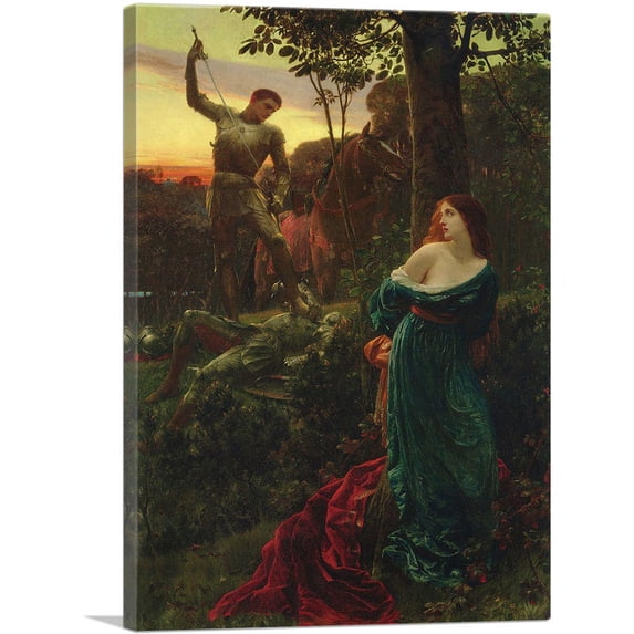 ARTCANVAS Chivalry 1885 Canvas Art Print by Frank Dicksee - Size: 12" x 8" (0.75" Deep)