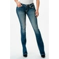 thumbnail image 2 of Grace in LA Women's Western Aztec Embroidered Pockets Stretch Bootcut Jeans (25, Blue), 2 of 3