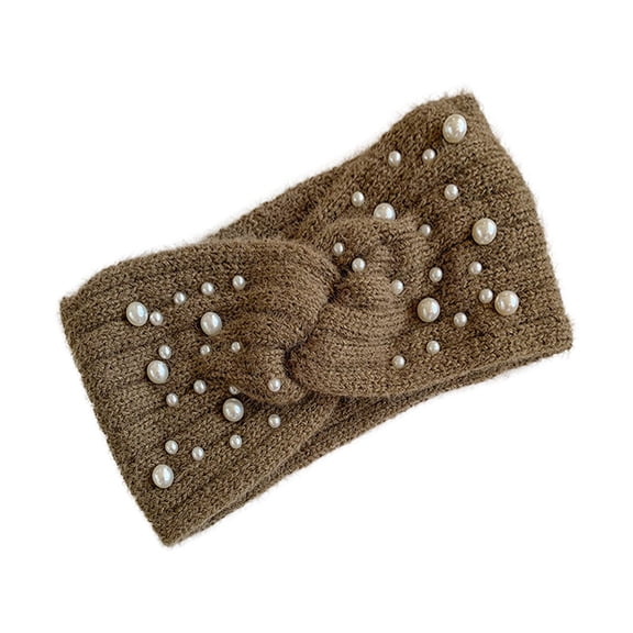 NIAIZEK Knitted Headband with Coffee Fleece Winter Warmth Hair Accessory for Women and Girls 1 Pc
