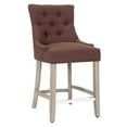 thumbnail image 2 of WestinTrends Hayes 24" Upholstered Wood Bar Stool with Tufted Back, Antique Gray/Brown, 2 of 10