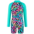 thumbnail image 4 of Kiijoy Girls UPF 50+ Surf One-Piece Swimsuit Zipper Long Sleeve Rash Guard, Sizes 4-12, 4 of 8