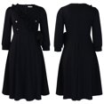 thumbnail image 2 of Spring Summer Dress for Women Casual Ruffle 3/4 Sleeve Wrap Dress with Pockets, 2 of 8