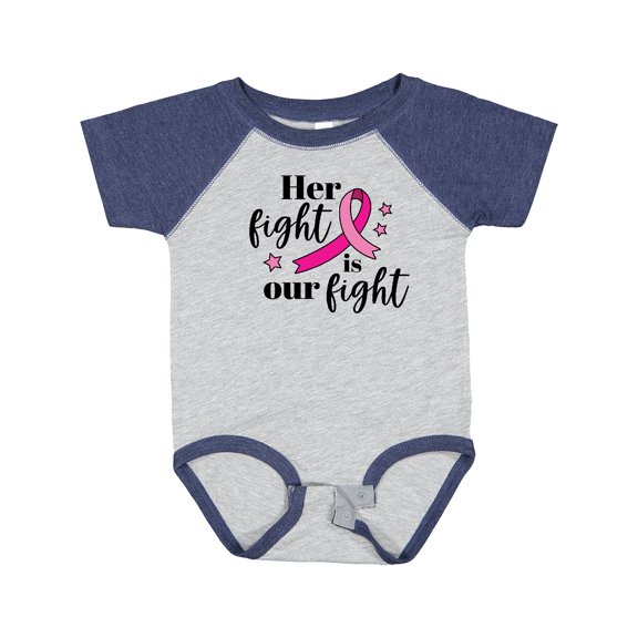 Inktastic Breast Cancer Awareness Her Fight is Our Fight Boys or Girls Baby Bodysuit