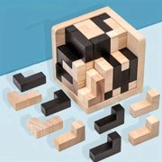 Qonioi Wooden Puzzle Games Brain Teasers, 3D T-shaped Puzzles for Teens and Adults Intellectual Challenge, Puzzle Ball, Mind Game