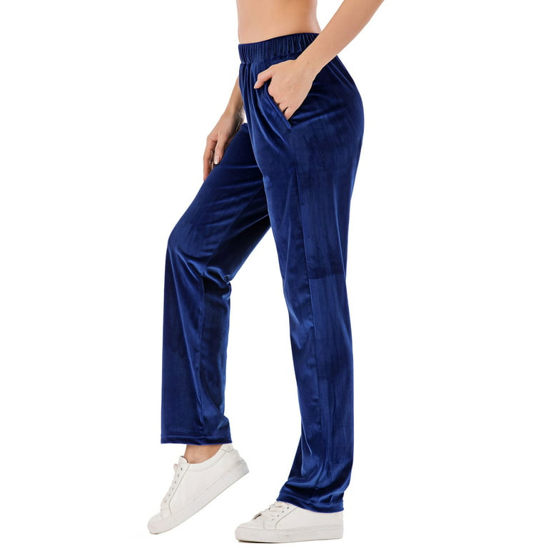 Womens Loose Fit Lounge Pants Velour Active Pajama Sweatpants Soft