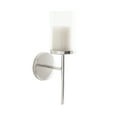 thumbnail image 4 of Kate and Laurel Blaise Transitional Metal Wall Sconce, 5 x 6 x 14, Silver, Modern Round Candle Holder with Removable Glass Cylinder for Flameless Candles, 4 of 9