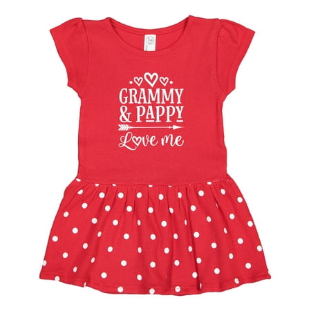 

Inktastic Grammy and Pappy Love Me Girls Granddaughter Gift Baby Girl Dress