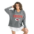 thumbnail image 4 of Women's Gameday Couture  Gray Kansas City Chiefs French Terry V-Neck Pullover Sweatshirt, 4 of 7