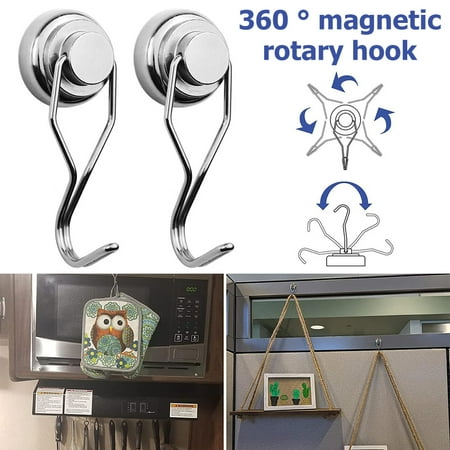 

Willstar 2Pack Swivel Swing Magnetic Hook 6 LB Refrigerator Magnetic Hooks for Refrigerator and Other Magnetic Surfaces