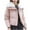 Pink, variant on BangWanChi Womens Coats Women's Long Sleeved Solid Color With Pocket Lapel Cotton Jacket