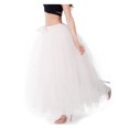 thumbnail image 3 of Qiylii Womens Princess Bubble Maxi Skirt Sexy Tie Up High Waist Mesh Tiered Party Wedding Evening Puffy Tutu Tulle Long Skirt, 3 of 9