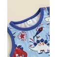 thumbnail image 6 of Nygoyerh Toddler Baby Boys 4th of July Shorts Sets Dinosaur Print Sleeveless Tank Tops with Elastic Waist Shorts 0-3T Infant Summer Outfit for Independence Day, 6 of 8