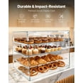 thumbnail image 2 of VEVOR Bakery Display Case, 4-Tier Commercial Countertop Pastry Display Case, Clear Acrylic Bread Box for Kitchen, Party Cake Cabinet with Magnetic Rear Door for Cookie Dessert Donut,20.9"x17.1"x16.3", 2 of 9