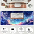 thumbnail image 4 of Pastel Anime Space Desk Mat Nebula View Cute Aesthetic XL Mouse Pad Deep Dark Blue Cosmos Extended Gaming Mousepad 31.5"x11.8" for Laptop & Office, 4 of 6