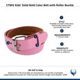 thumbnail image 5 of CTM Kids' Solid Bold Color Belt with Roller Buckle, 5 of 5