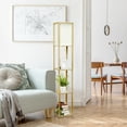 thumbnail image 7 of Lalia Home Column Shelf Floor Lamp with Linen Shade, Tan, 7 of 7