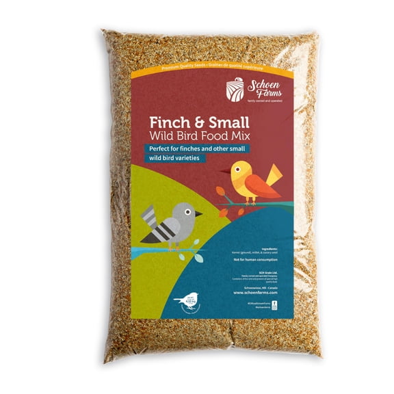 Schoen Farms Mélange de Graines pour Chardonnerets et Petits Oiseaux &acirc;?? Sac de 4,54 kg &acirc;?? Nourriture pour Oiseaux Sauvages Sans Coquille pour Chardonnerets, Mésanges, Pinsons et Chanteurs