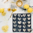 thumbnail image 2 of Society6 Schatzi Brown Heart Stamps Denim Square Cutting Board, 2 of 2