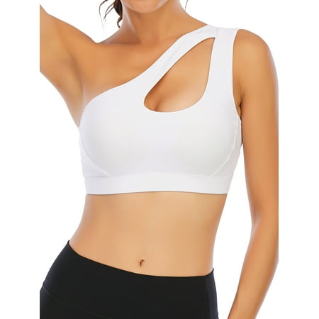 

YouLoveIt Womens One Shoulder Sports Bras Workout Yoga Bra Women Yoga Sport Fitness Push Up Stretch Bra Workout Yoga Running Activewear Comfort Sports Bra