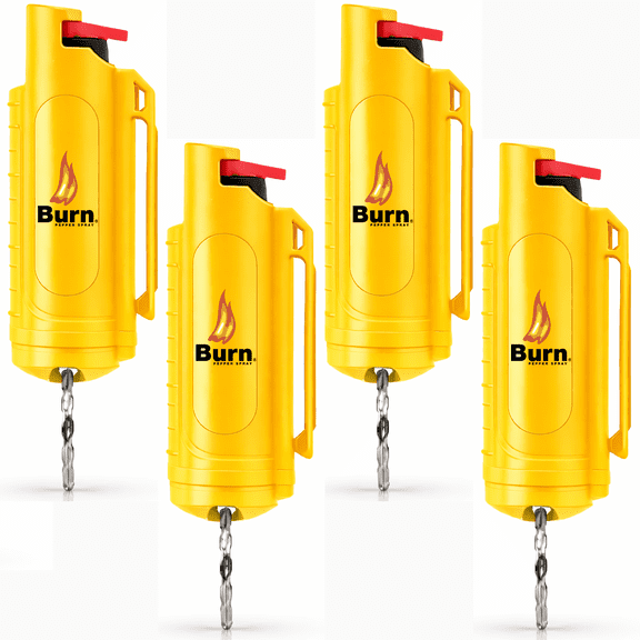 BURN Pepper Spray 1/2oz Yellow 4 Pack