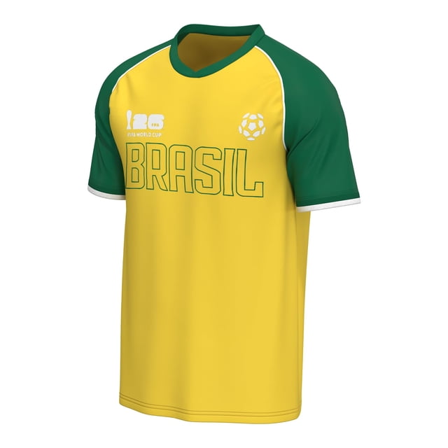 Remera raglán de fútbol para hombre Outerstuff Brasil talle grande