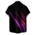 thumbnail image 6 of JINMGG Mens Tops under $5,Men Fashion Casual Buttons Printing Turndown Short Sleeve Shirt Blouse Purple L, 6 of 6