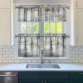 thumbnail image 5 of Light Grey Marble Pattern Kitchen Curtains and Valances Set-3 Piece Kitchen Curtains Sets with Valance for Windows Rod Pocket Machine Washable Kitchen Decor(54"x18"+2x27.5"x24"), 5 of 5
