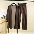thumbnail image 1 of Puntoco Conjunto de pijama cómodo para mujer, moda femenina, color sólido, cuello redondo, ropa informal cálida para el hogar, 1 of 3