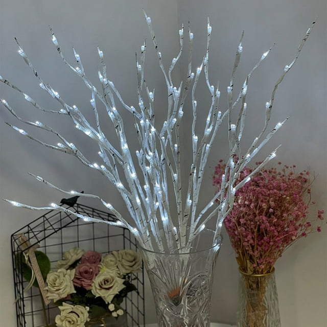 30 Inch Branch Twig Christmas Decor Lights 20 LED Branches Lights Flexible Simulation Tree Branches Decorative Light Lighted Tree Branches For Vase Decorations Indoor valentine gifts for men
