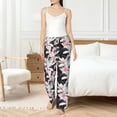 thumbnail image 4 of Salouo Orchids Flowers Print Women's Pajama Pants Casual Loose Sweatpants PJs Flowy Pants Drawstring Palazzo for Women Wide Leg Pants Lounge Pajama -X-Large, 4 of 8