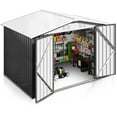 thumbnail image 6 of NETAJE 6'x8' Outdoor Metal Shed with Lockable Doors and Updated Frame for Backyard, White, 6 of 7