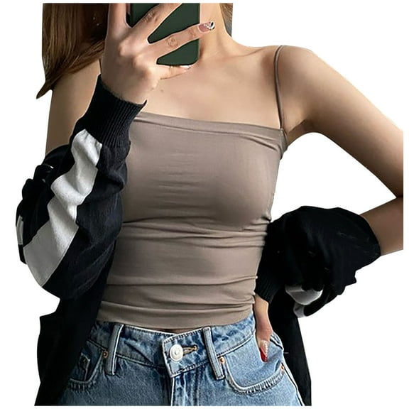 Women's Sexy Tank Top Padded Shape Camisole Feminino Top Professional Tops Sexy Fall Spaghetti Strap Tank Tops Summer Going Out Halter Crop Tunic T-shirts Y2k Workout Cropped Tees Boho Dresses