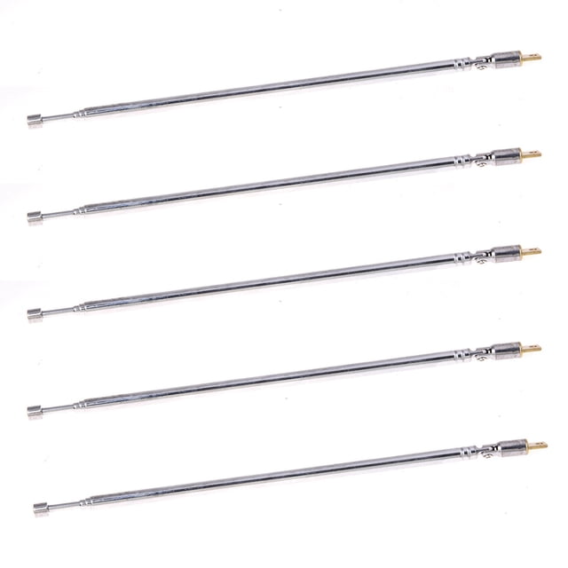 5piezas 62cm Largo 4 Secciones Antena Telescopica de TV Radio AM FM Control de Radio
