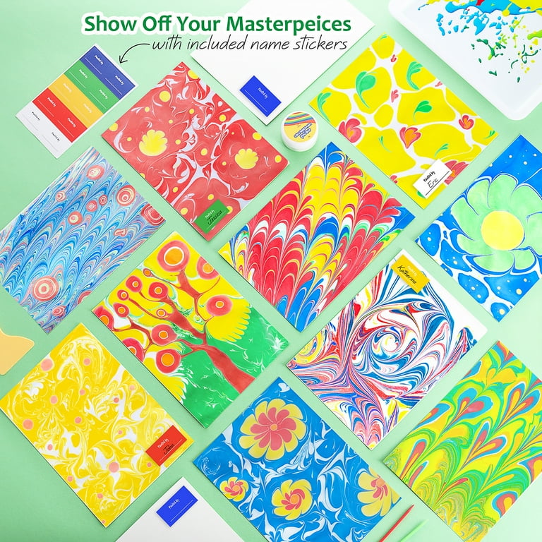 Marbling Paint Art Kit for Kids: Arts and Crafts for Girls Boys Kids Age  8-10
